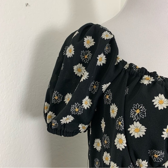 BP Floral Ditsy Tie Front Mini Sundress Dress Daisy Retro XL Sun Dress - Picture 6 of 14